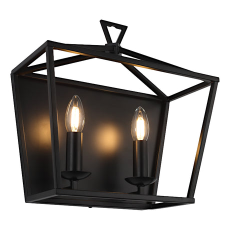 Perigan 2lt Wall Light Black