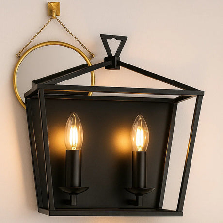 Perigan 2lt Wall Light Black