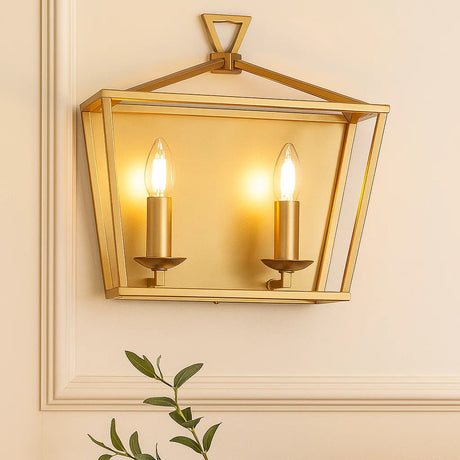 Perigan 2lt Wall Light Matt Gold