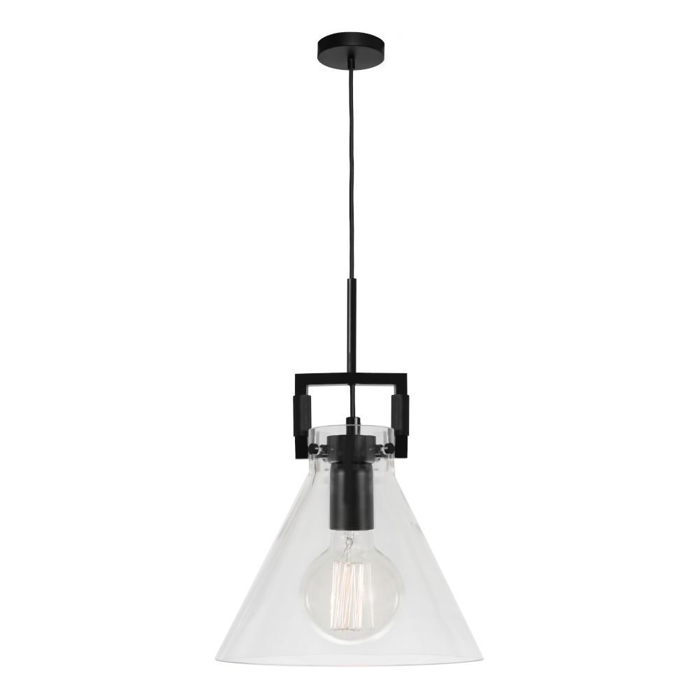 Pierre 1 Light Pendant Black