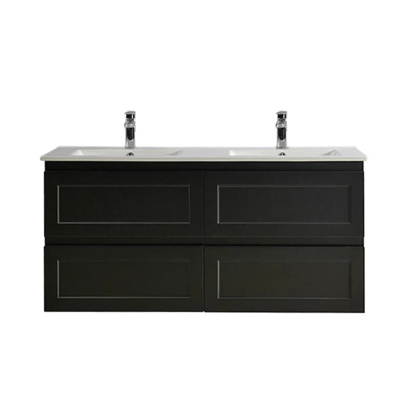 Fremantle PVC Wall Hung Cabinet Vanity 1200mm (Matte Black) (Single/Double Bowl)