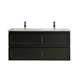Fremantle PVC Wall Hung Cabinet Vanity 1200mm (Matte Black) (Single/Double Bowl)