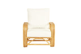 Pretzela Armchair_Natural Frame- White Cushion