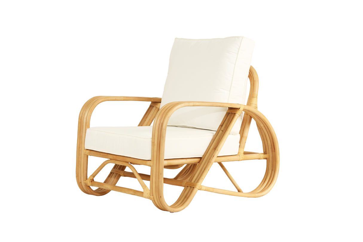 Pretzela Armchair_Natural Frame- White Cushion