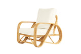 Pretzela Armchair_Natural Frame- White Cushion