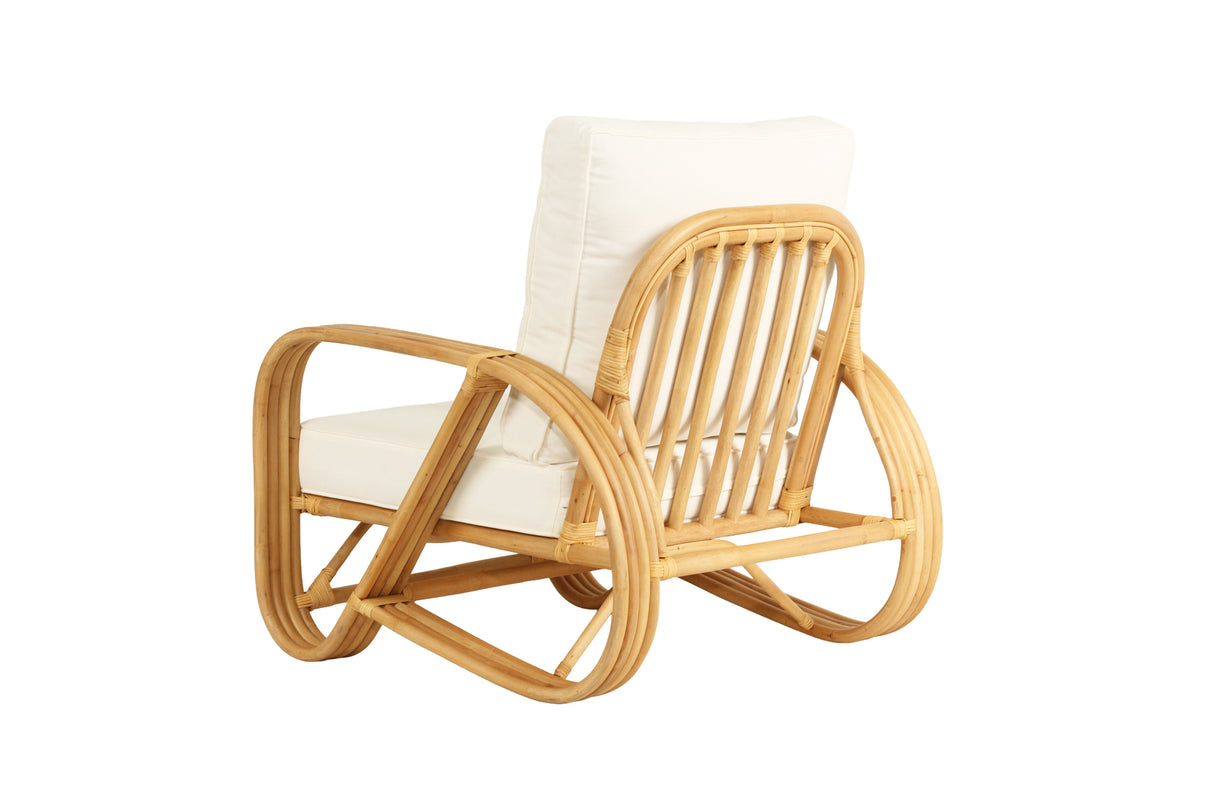 Pretzela Armchair_Natural Frame- White Cushion