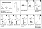 OTTI Pull Out Sink Mixer 420 - Brushed Nickel Technical Drawing