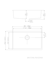 POS Quartz Undermount Kitchen Single Sink 730x460x226 (Matte Black)