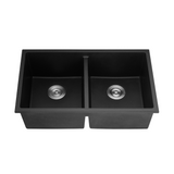POS Quartz Undermount Kitchen Double Sink 762x457x228 (Matte Black)