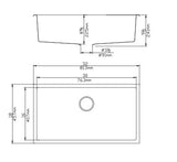 POS Quartz Undermount Kitchen Single Sink 813x457x241 (Matte Black)