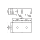 Farmhouse Quartz Kitchen Double Bowl Sink 838x482x262 (Matte Grey)