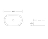 QUAY Carbon Grey Ceramic Basin (Oval: 500x340x120)