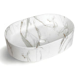 Quay Oval 500x330x120 Gloss Carrara Basin