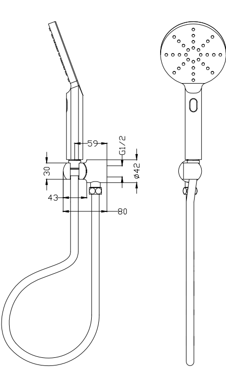 Mica Air Hand Shower On Wall Bracket
