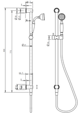 Mica Heritage Handshower on Rail