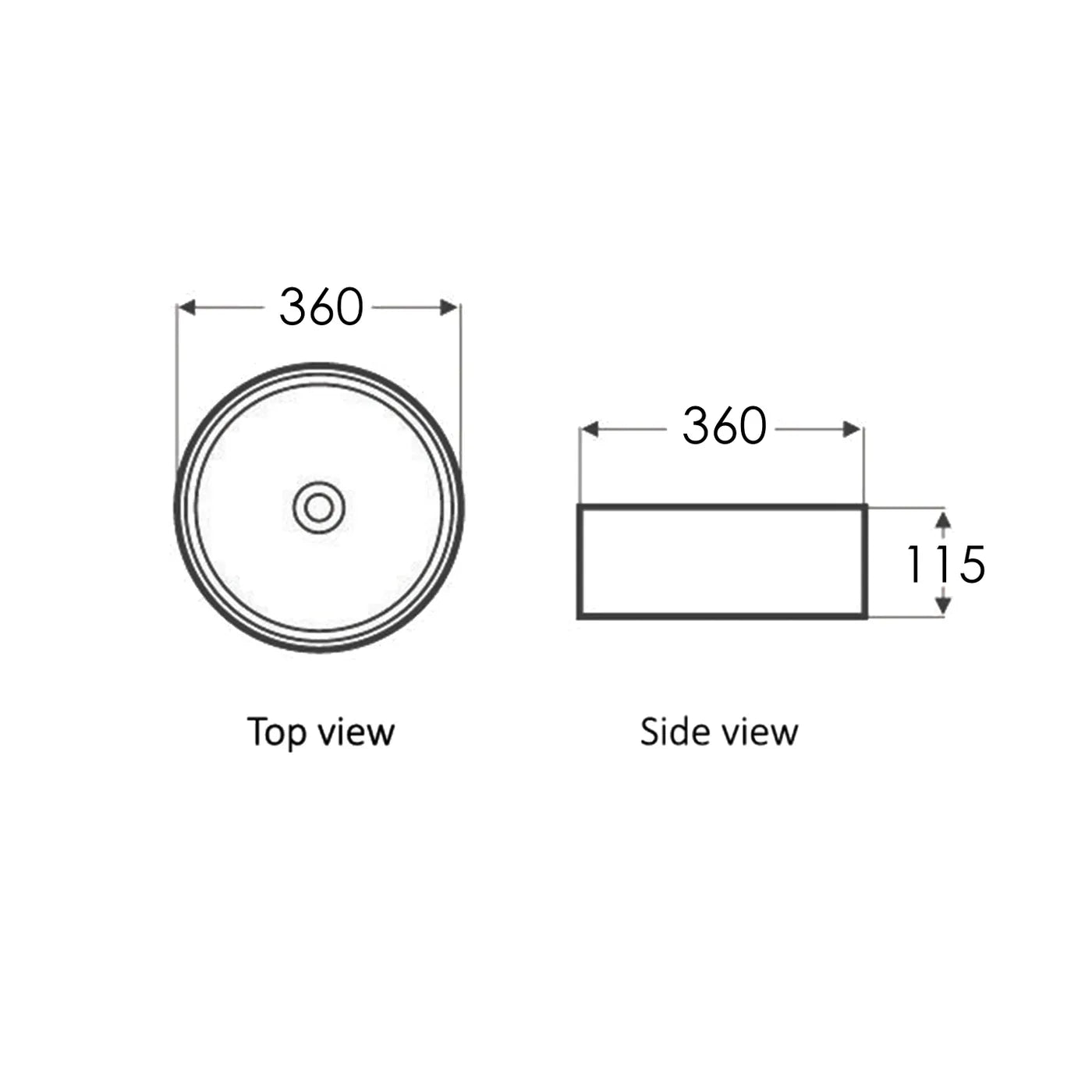 RADIUS Round Basin 360x360x115