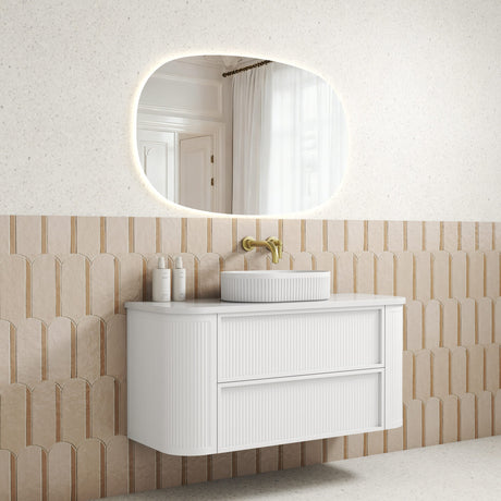 RAMEE Fluted Wall Hung Curve Vanity Matte White