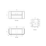 RAMEE Fluted Wall Hung Curve Vanity Matte White