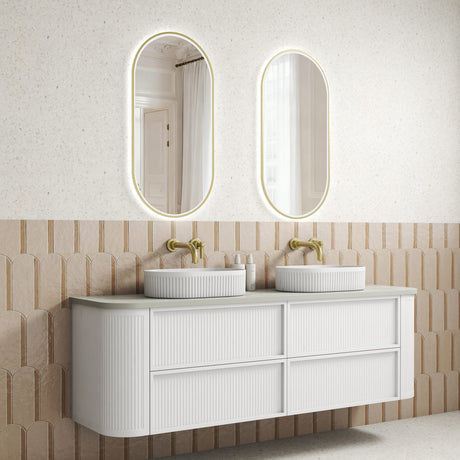 RAMEE Fluted Wall Hung Curve Vanity Matte White