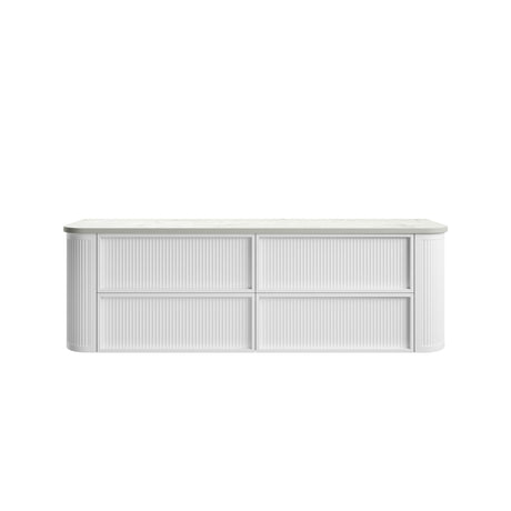 RAMEE Fluted Wall Hung Curve Vanity Matte White