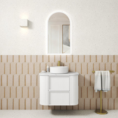 RAMEE Fluted Wall Hung Curve Vanity Matte White