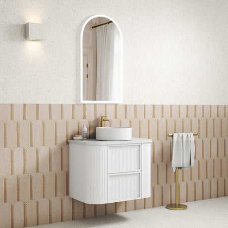 RAMEE Fluted Wall Hung Curve Vanity Matte White