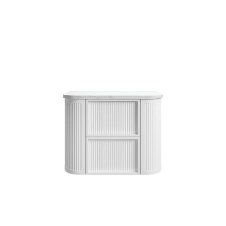 RAMEE Fluted Wall Hung Curve Vanity Matte White