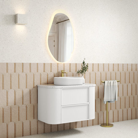 RAMEE Fluted Wall Hung Curve Vanity Matte White