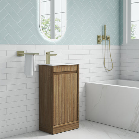 RAVIA Mini Fluted Floor Standing Cabinet (Harvest Oak)