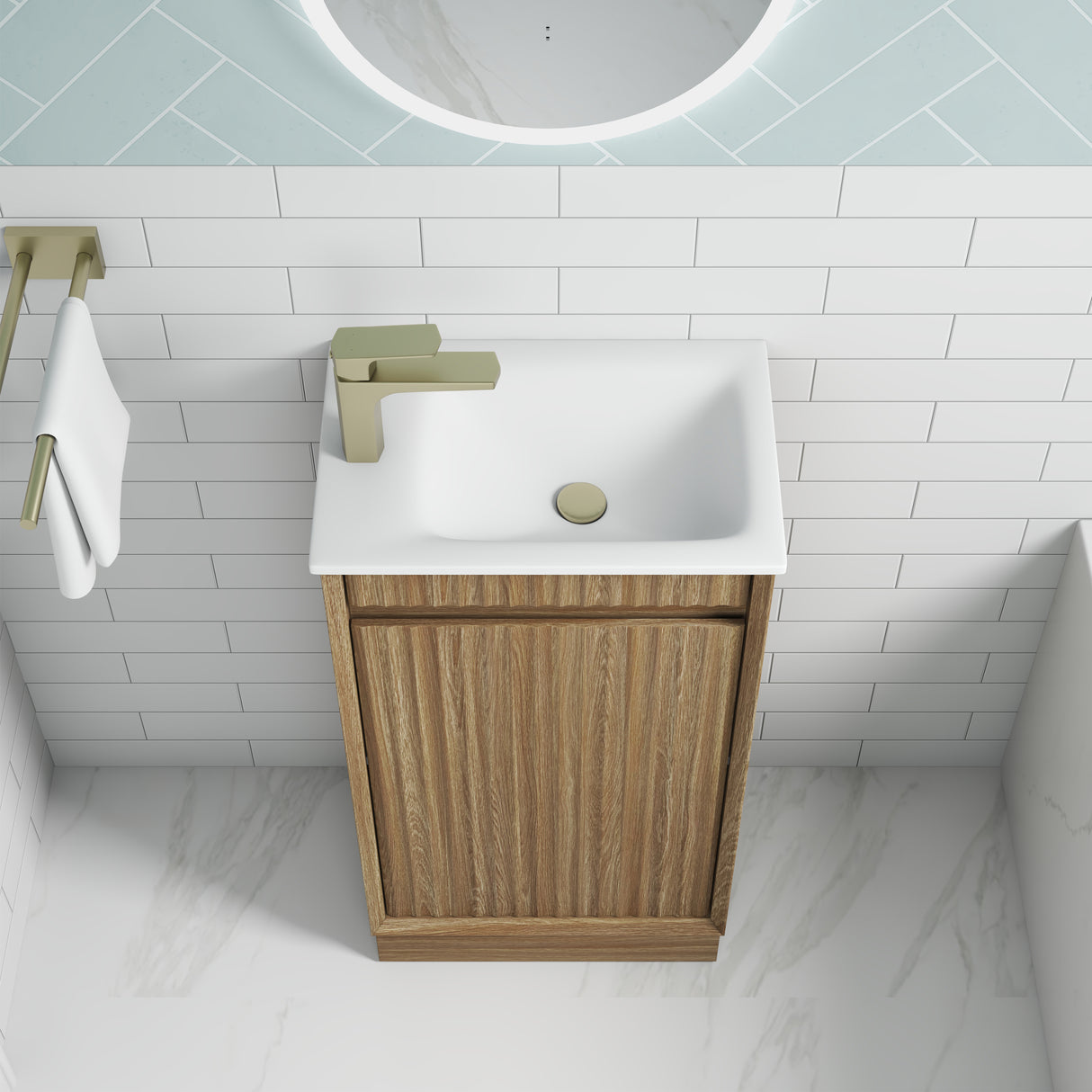 RAVIA Mini Fluted Floor Standing Cabinet (Harvest Oak)