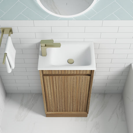 RAVIA Mini Fluted Floor Standing Cabinet (Harvest Oak)