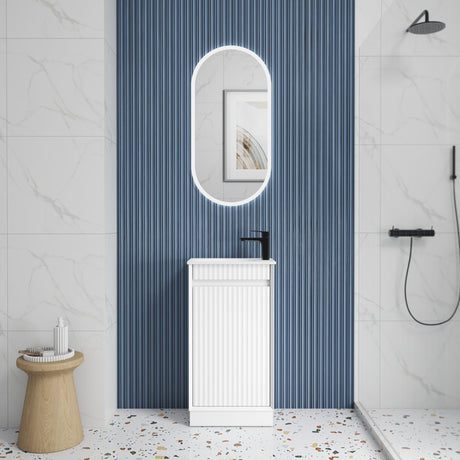 RAVIA Mini Fluted Floor Standing Cabinet (Matte White)
