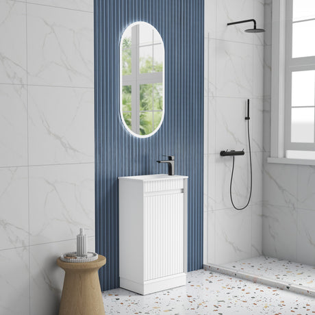 RAVIA Mini Fluted Floor Standing Cabinet (Matte White)