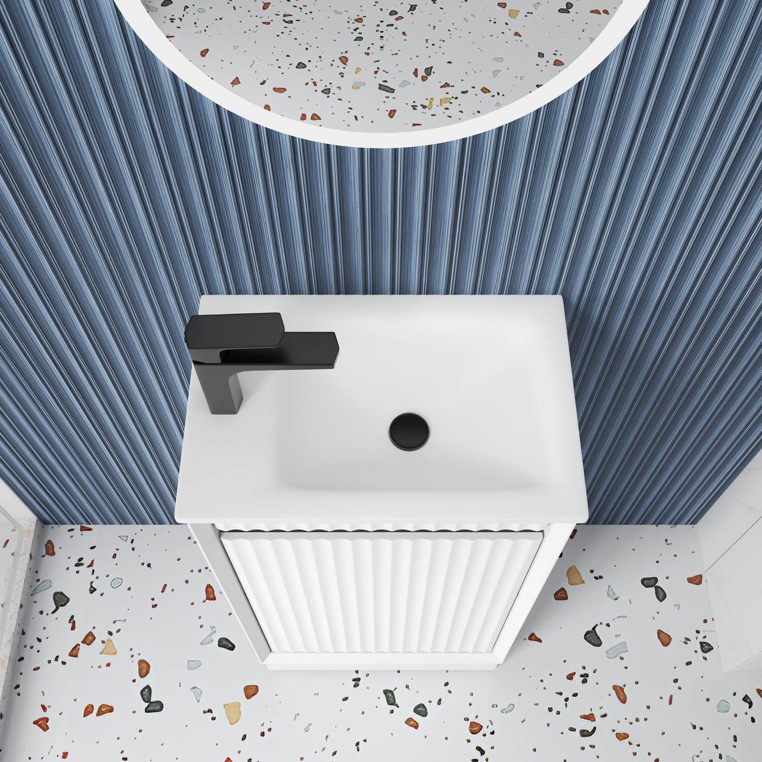 RAVIA Mini Fluted Floor Standing Cabinet (Matte White)