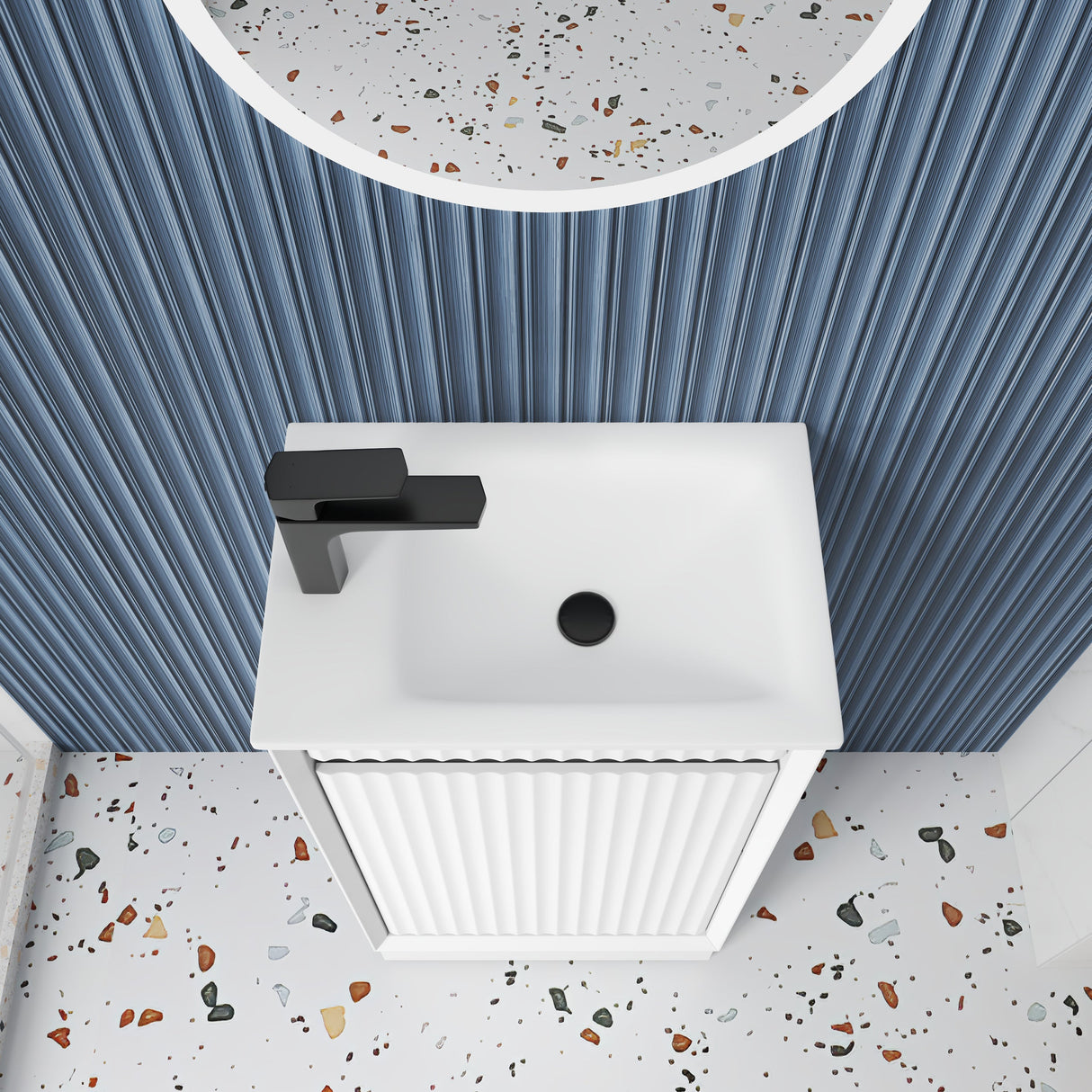 RAVIA Mini Fluted Floor Standing Cabinet (Matte White)