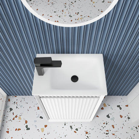 RAVIA Mini Fluted Floor Standing Cabinet (Matte White)