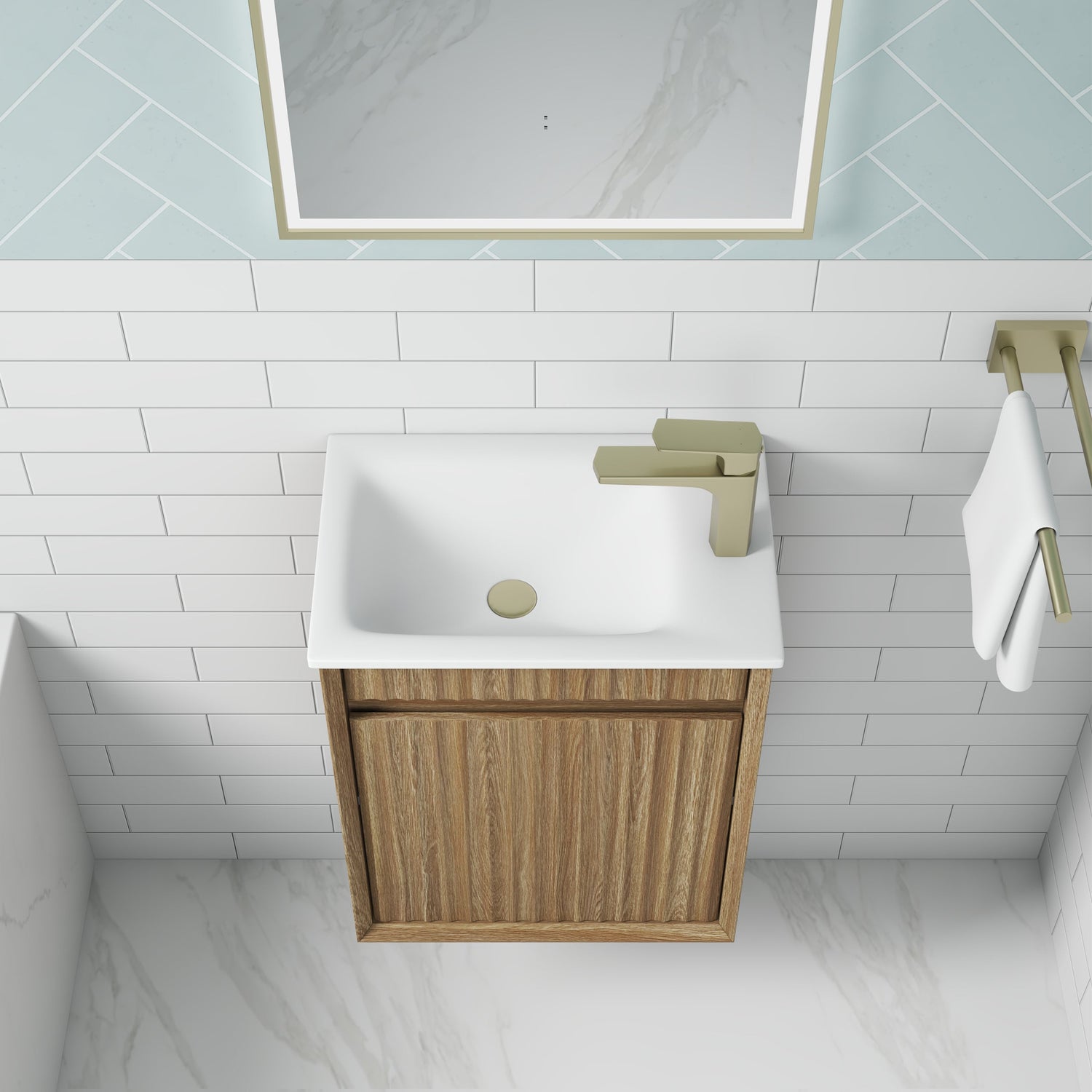 RAVIA Mini Fluted Wall Hung Cabinet (Harvest Oak)
