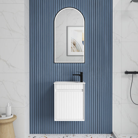 RAVIA Mini Fluted Wall Hung Cabinet (Matte White)