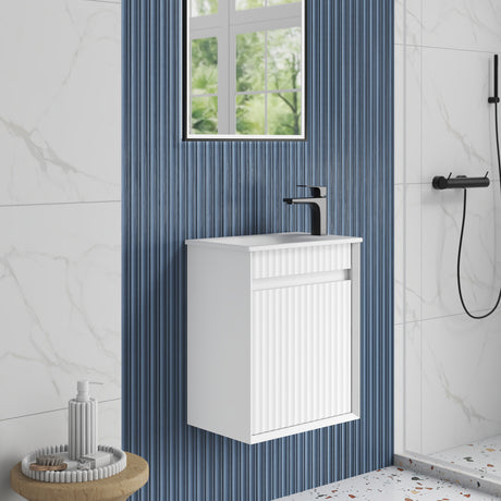 RAVIA Mini Fluted Wall Hung Cabinet (Matte White)