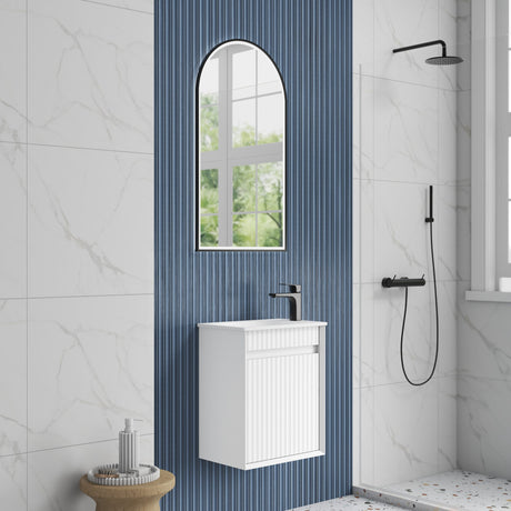 RAVIA Mini Fluted Wall Hung Cabinet (Matte White)
