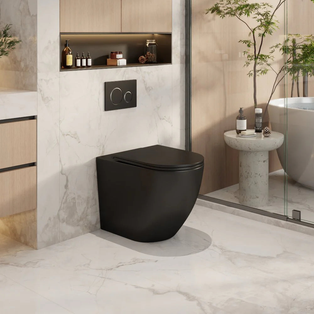 Norton99 Wall Faced Floor Toilet Pan (Matte Black)