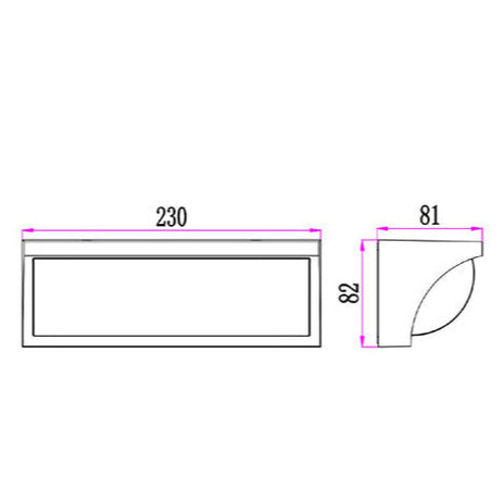 REPISATRI: Exterior LED Tri-CCT Curved Wedge Surface Mounted Wall Lights IP65