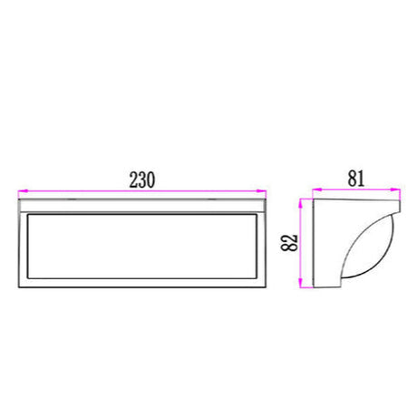 REPISATRI: Exterior LED Tri-CCT Curved Wedge Surface Mounted Wall Lights IP65