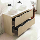RHEA Fluted Floor Standing Vanity - Natural Oak (All Sizes)
