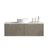 RHEA Fluted Wall-Hung Vanity - Natural Oak (All Sizes)