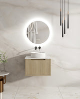 RHEA Fluted Wall-Hung Vanity - Natural Oak (All Sizes)