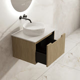 RHEA Fluted Wall-Hung Vanity - Natural Oak (All Sizes)