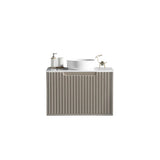 RHEA Fluted Wall-Hung Vanity - Natural Oak (All Sizes)