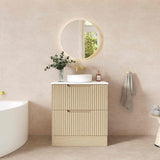 RHEA Fluted Floor Standing Vanity - Natural Oak (All Sizes)