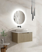 RHEA Fluted Wall-Hung Vanity - Natural Oak (All Sizes)